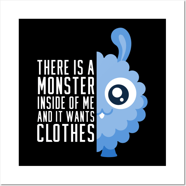 Shopping Monster - Clothes Lover - Cute and Fluffy Wall Art by ArticaDesign